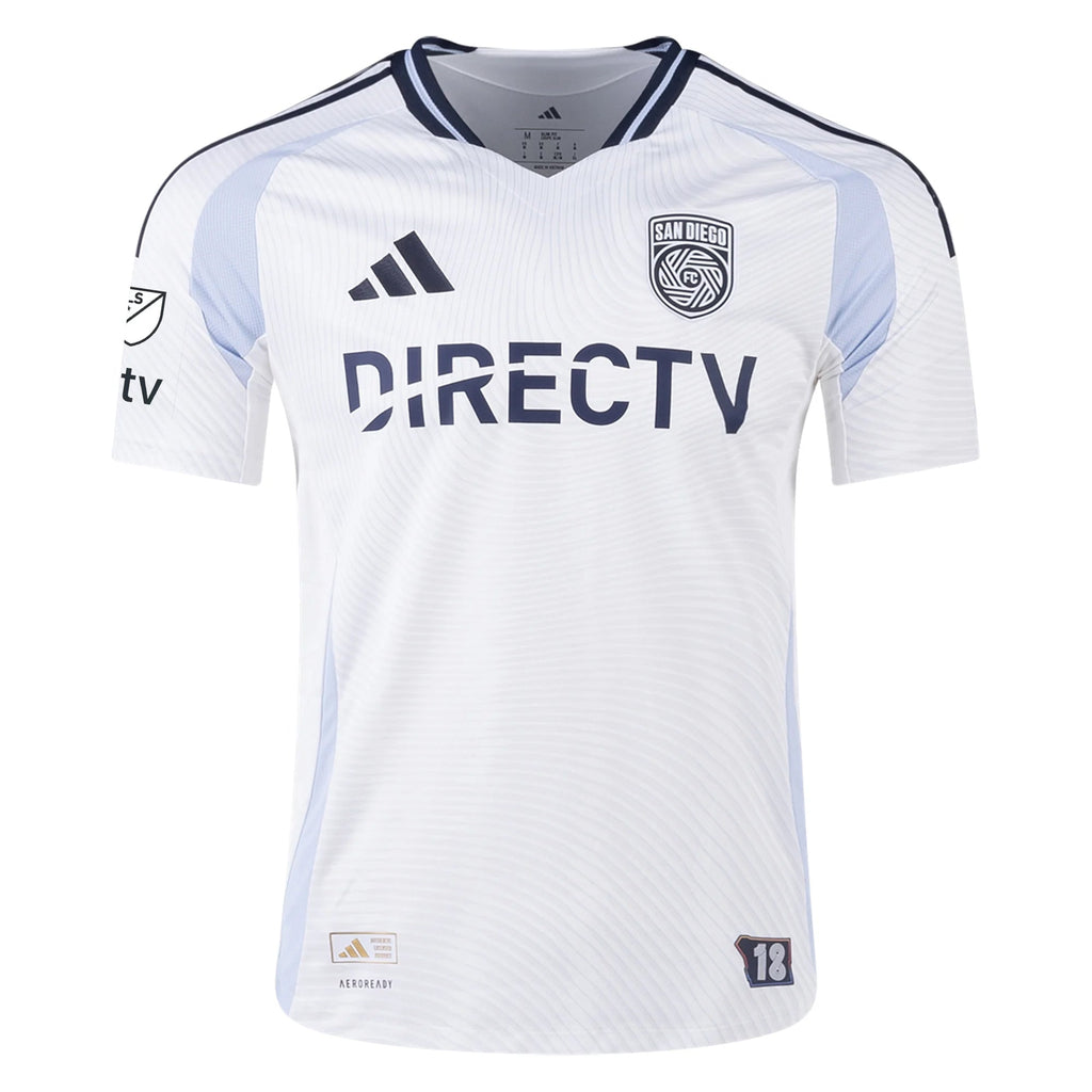 adidas San Diego FC Authentic Aníbal Godoy Away Jersey 25/26 w/ MLS & Apple Patch (White)