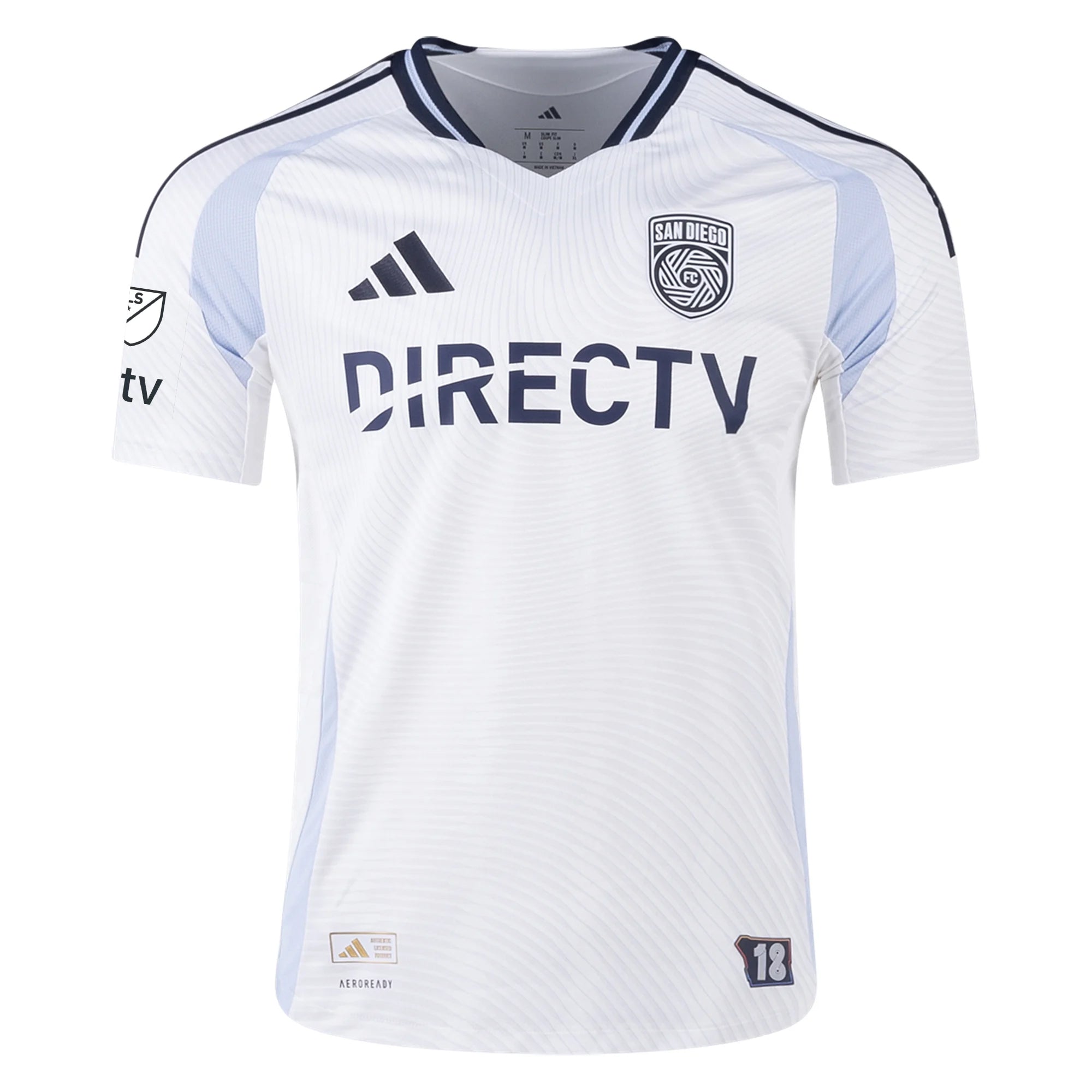 adidas San Diego FC Authentic Christopher McVey Away Jersey 25/26 w/ MLS & Apple Patch (White)