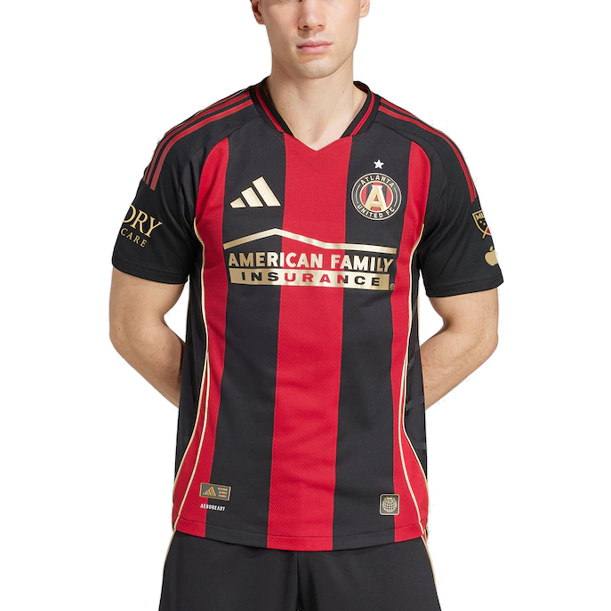 adidas Emmanuel Latte Lath Atlanta United Authentic Home Jersey w/ MLS Patches 25/26 (Red/Black)