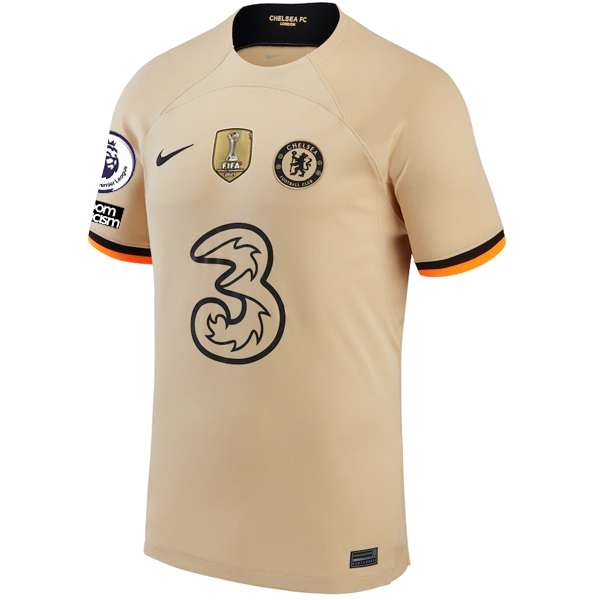 Nike Chelsea Loftus-Cheek Third Jersey w/ EPL + No Room For Racism + Club World Cup Patches 22/23 (Sesame/Black)
