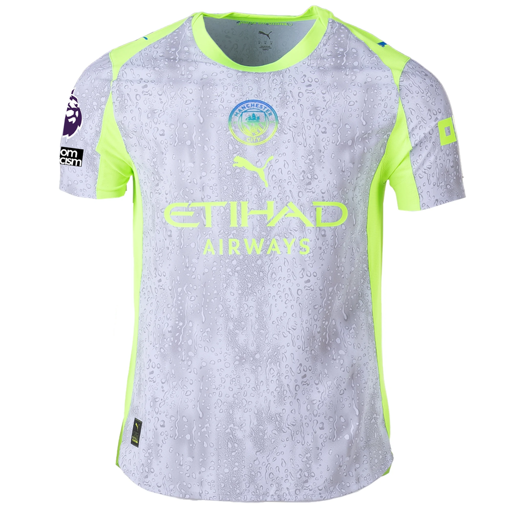 Puma Manchester City Authentic Savinho Third Jersey w/ EPL + No Room For Racism 25/26 (Cool Weather/Pro Green)