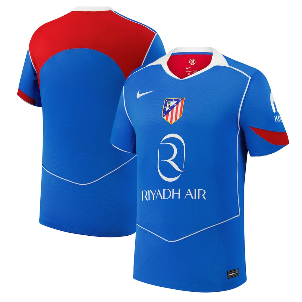 Nike Men's Atletico Madrid Julian Alvarez T90 Third Jersey La Liga Patch 25/26 (Photo Blue/Sport Red)