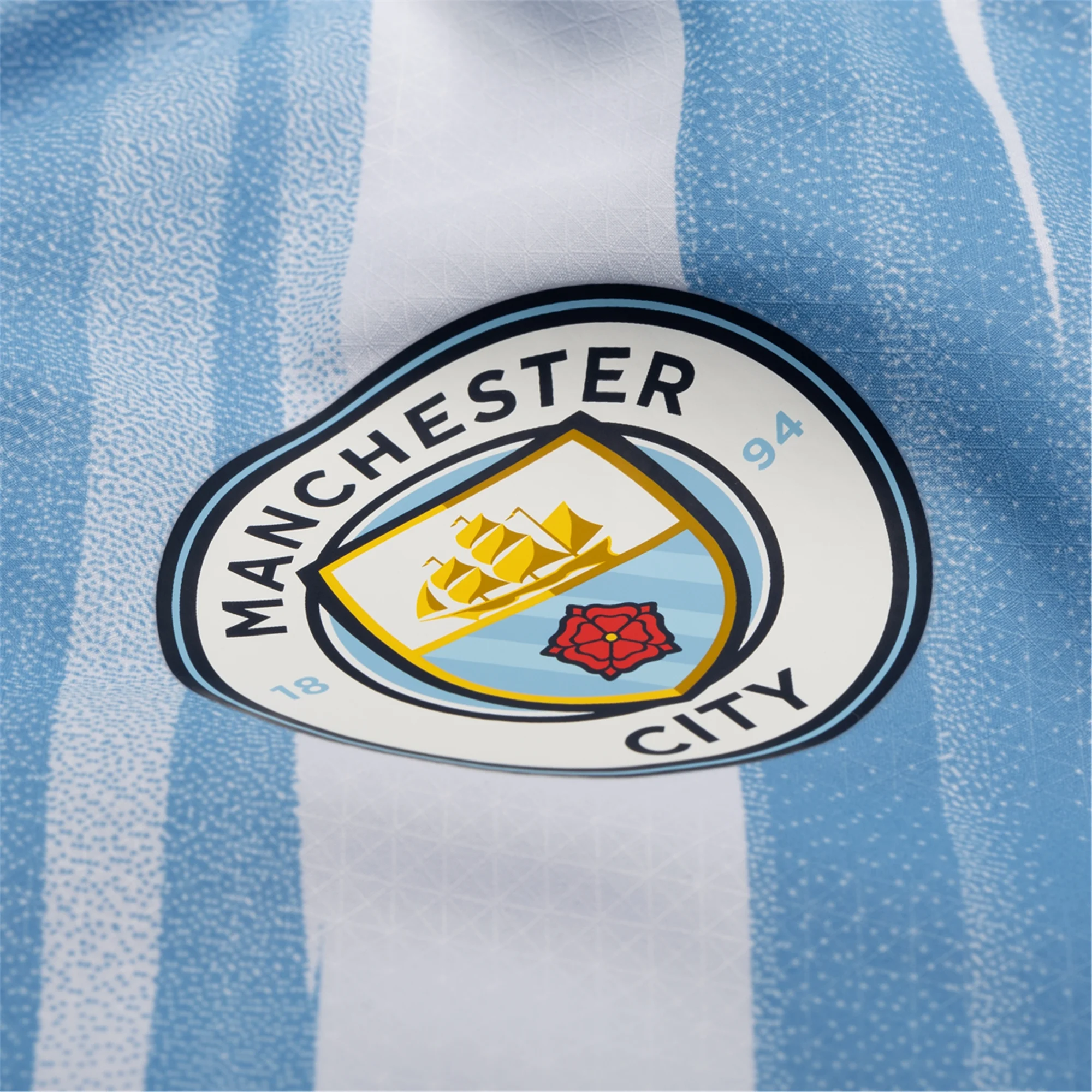Puma Manchester City Authentic Bobb Home Jersey w/ Champions League Patches 25/26 (Team Light Blue/White)